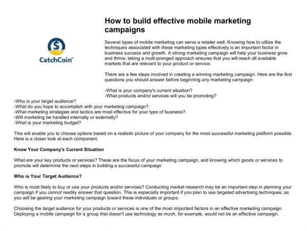 How to build effective mobile marketing & target campaigns