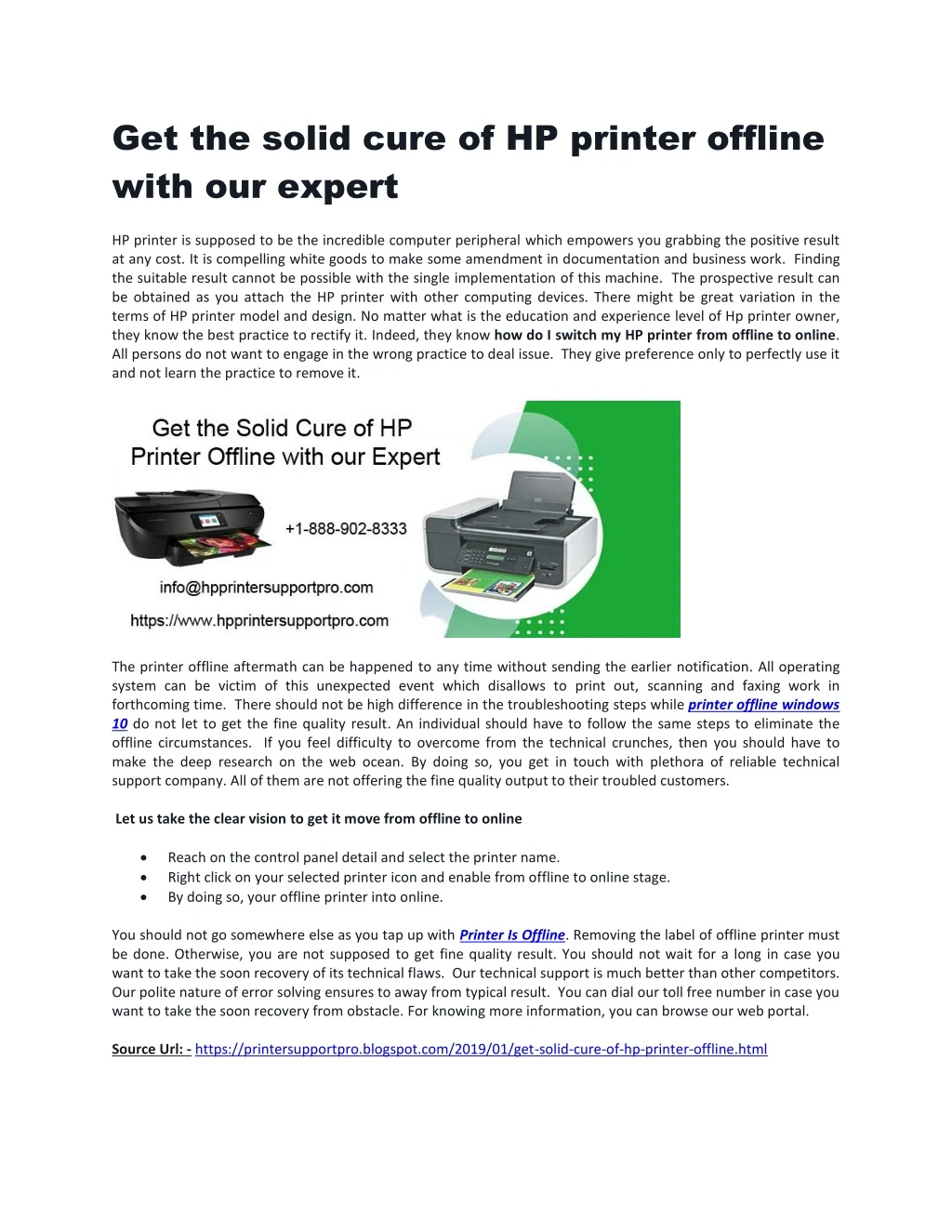 get the solid cure of hp printer offline with