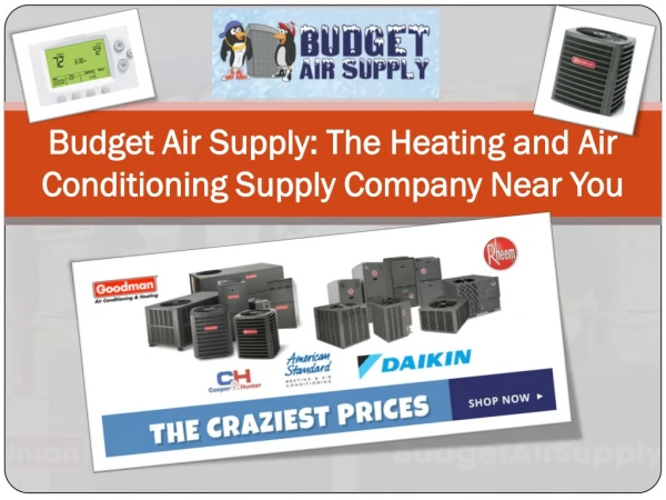 Budget Air Supply: The Heating and Air Conditioning Supply Company Near You