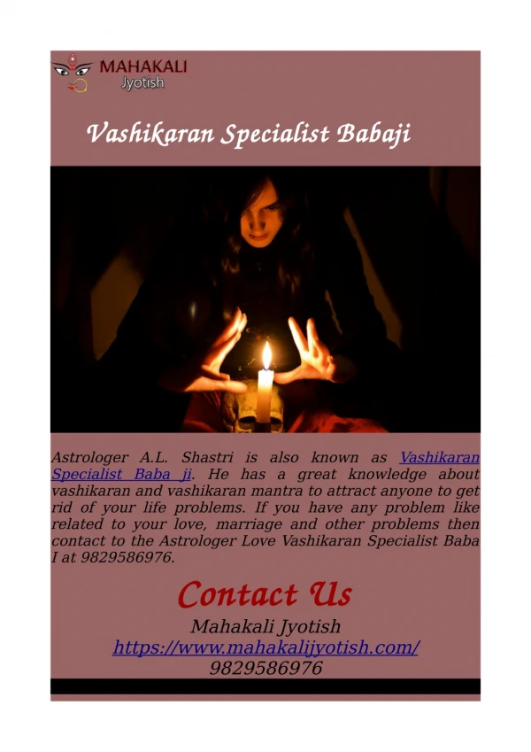 vashikaran specialist babaji vashikaran