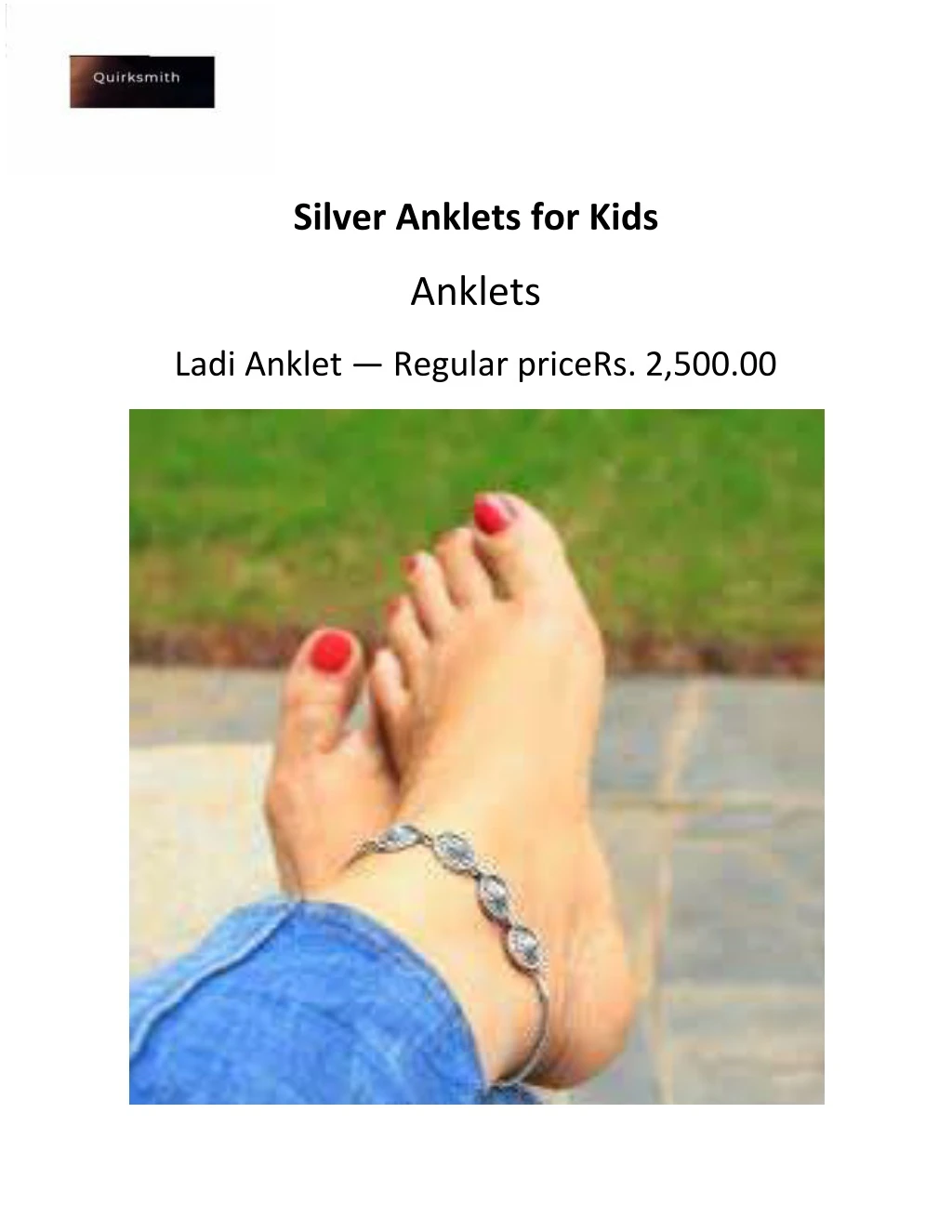 silver anklets for kids