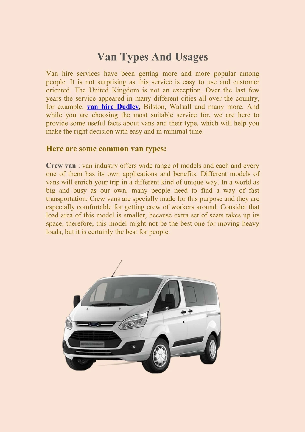 van types and usages