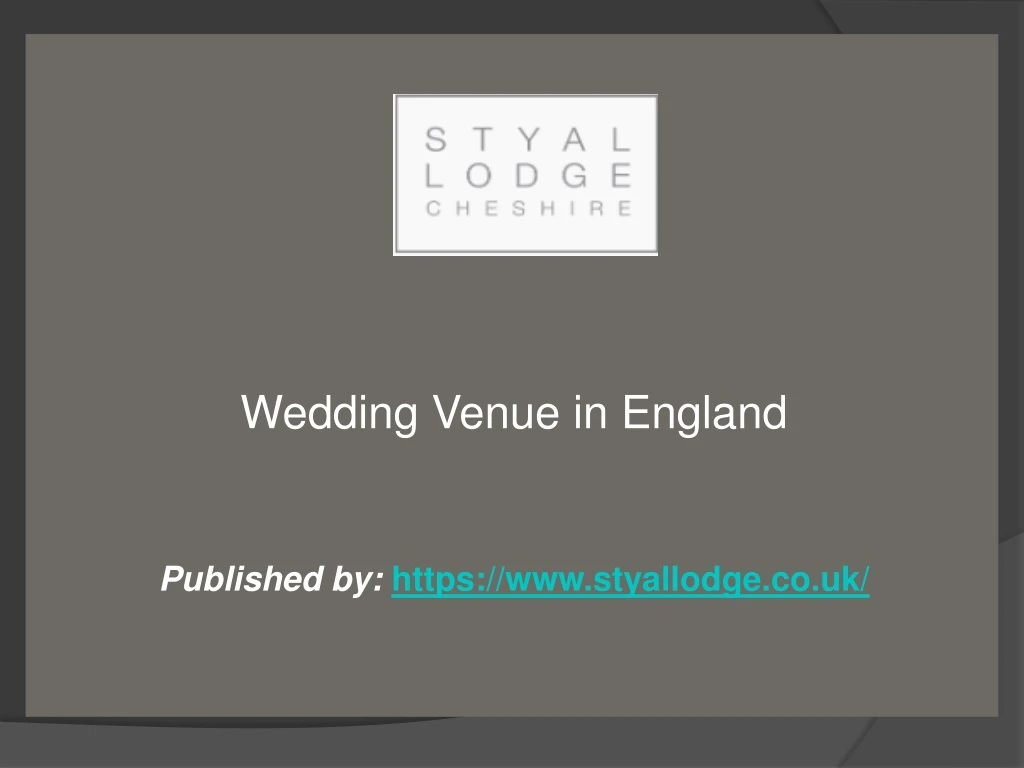 wedding venue in england published by https