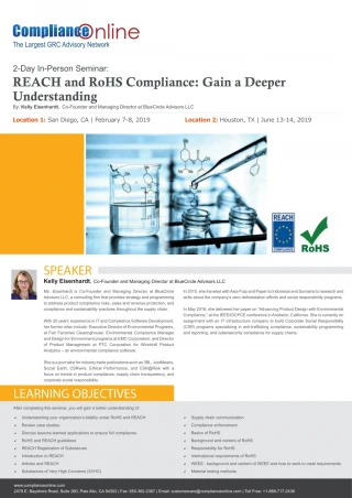 REACH and RoHS Compliance Seminar