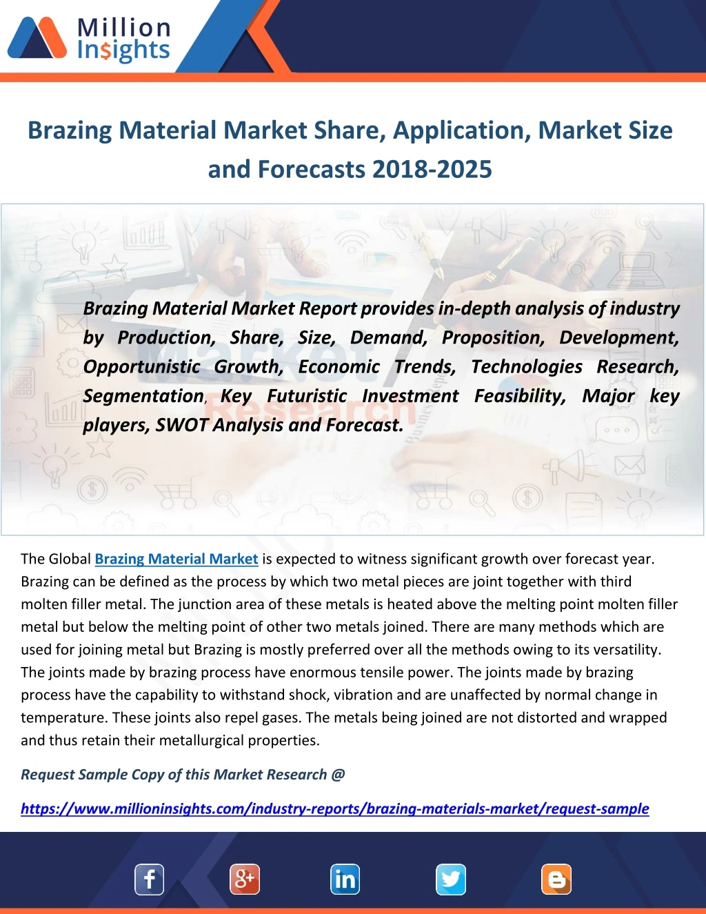 brazing material market share application market