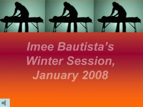 Imee Bautista s Winter Session, January 2008