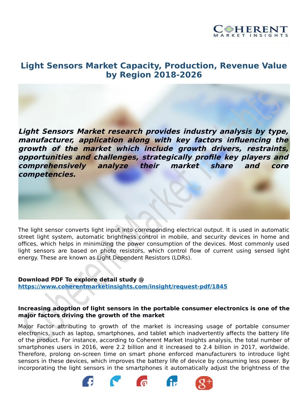 light sensors market capacity production revenue