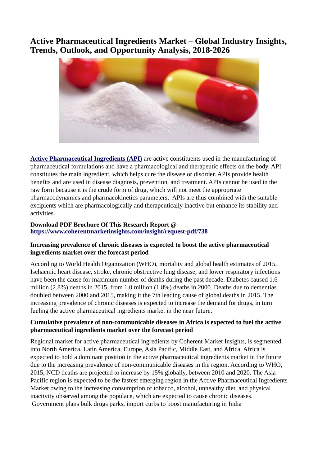 active pharmaceutical ingredients market global