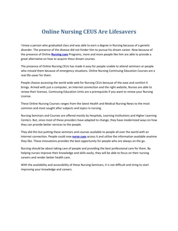 Nursing CEUs