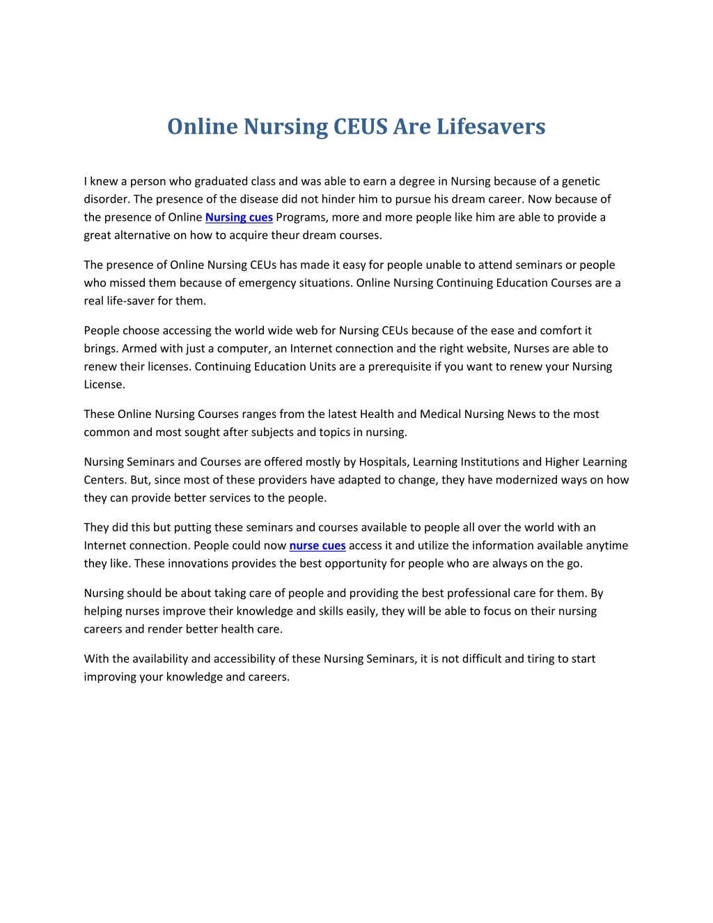 online nursing ceus are lifesavers