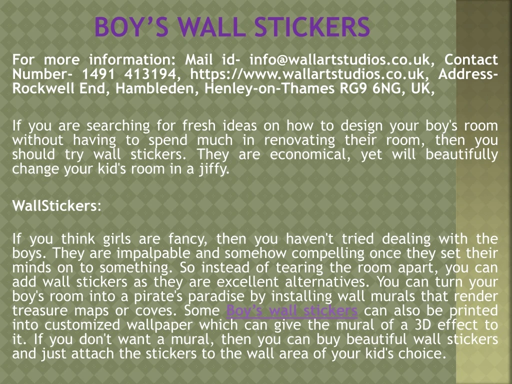 boy s wall stickers
