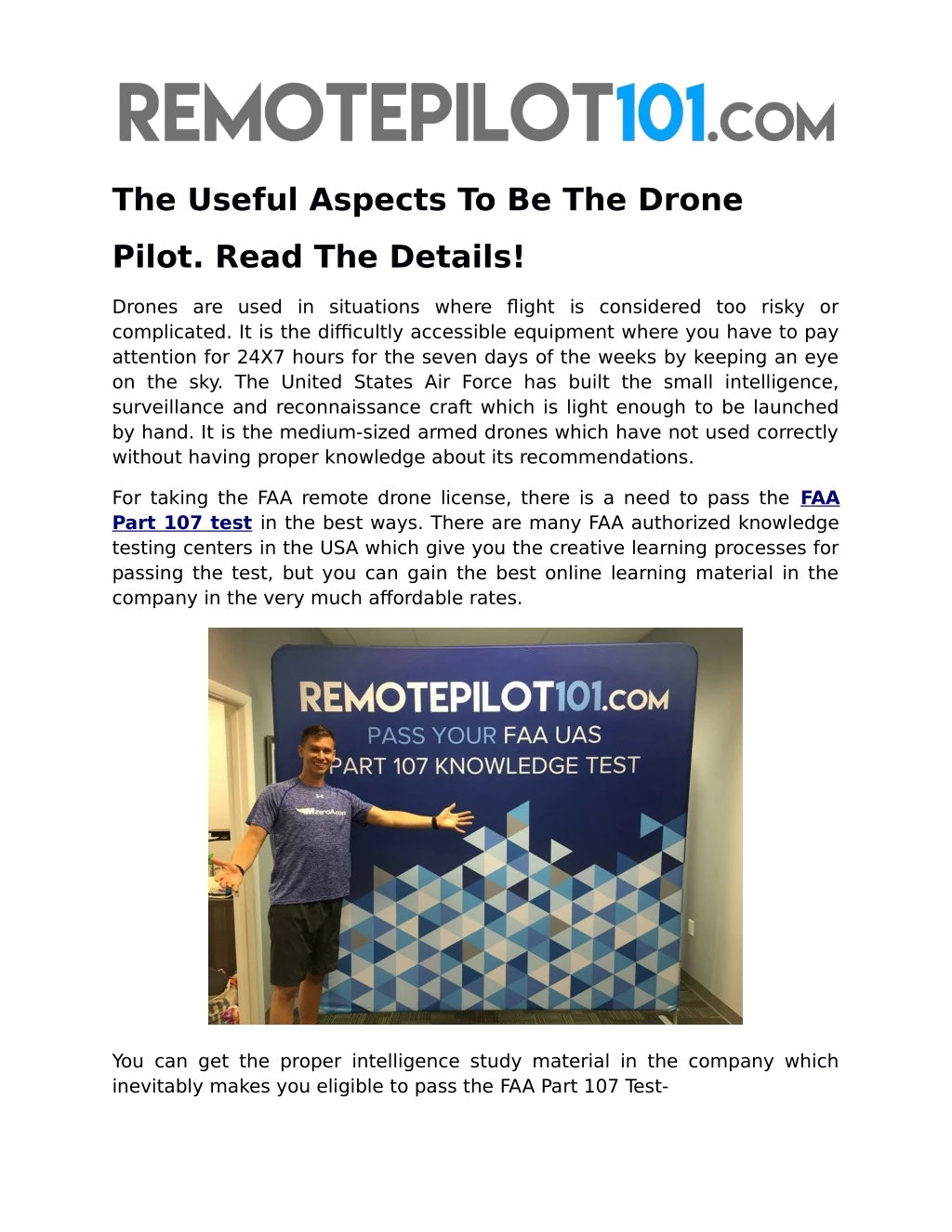 the useful aspects to be the drone