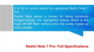 Redmi Note 7 Pro Full Specifications - slide 1