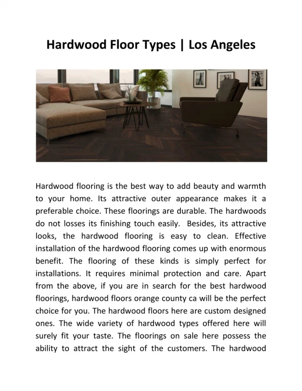 Hardwood Floor Types | Los Angeles