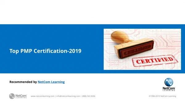 Top 10 PMP Certification-2019 - NetCom Learning