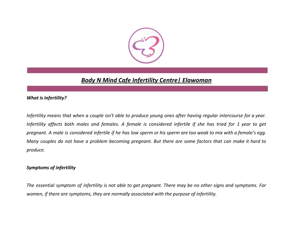 body n mind cafe infertility centre elawoman