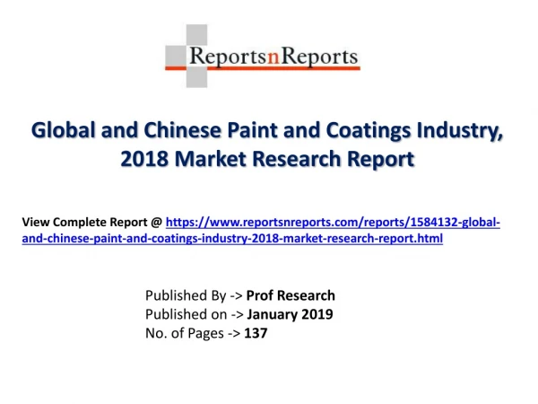 Global Paint and Coatings Industry with a focus on the Chinese Market