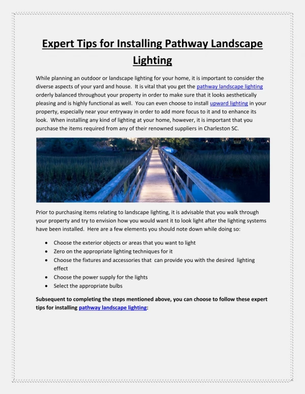 Expert Tips for Installing Pathway Landscape Lighting