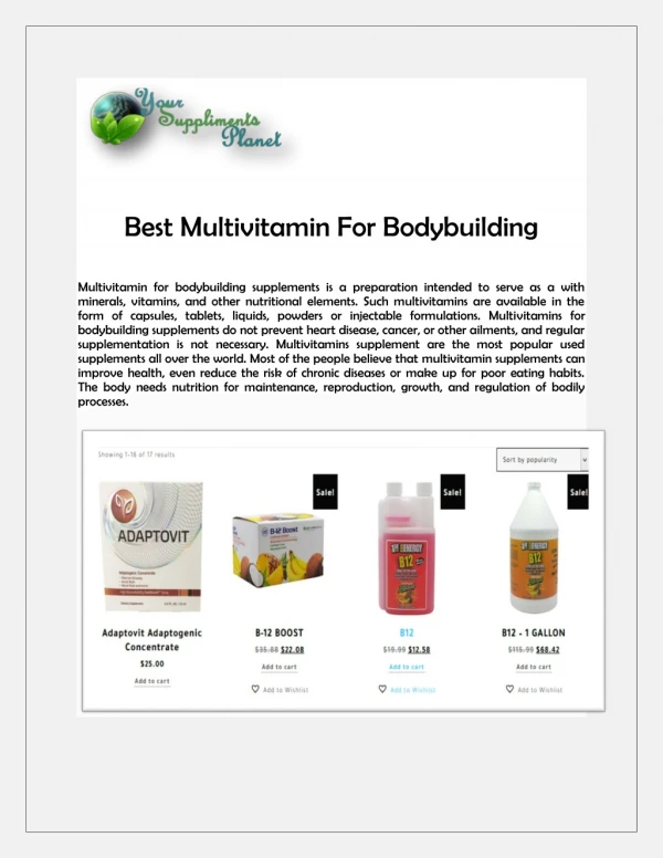 Best Multivitamin For Bodybuilding
