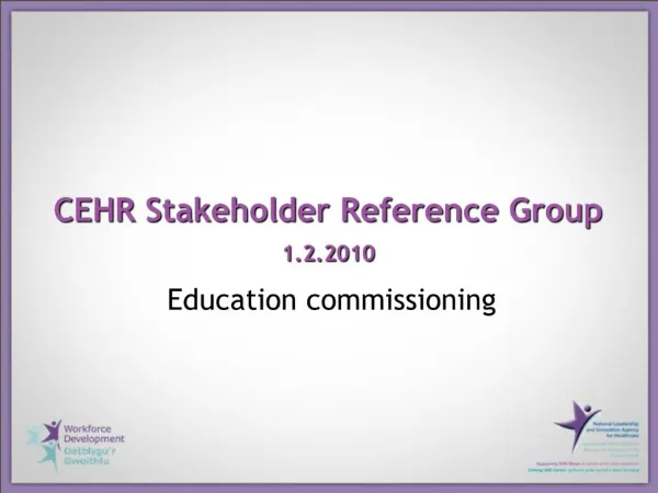 CEHR Stakeholder Reference Group 1.2.2010