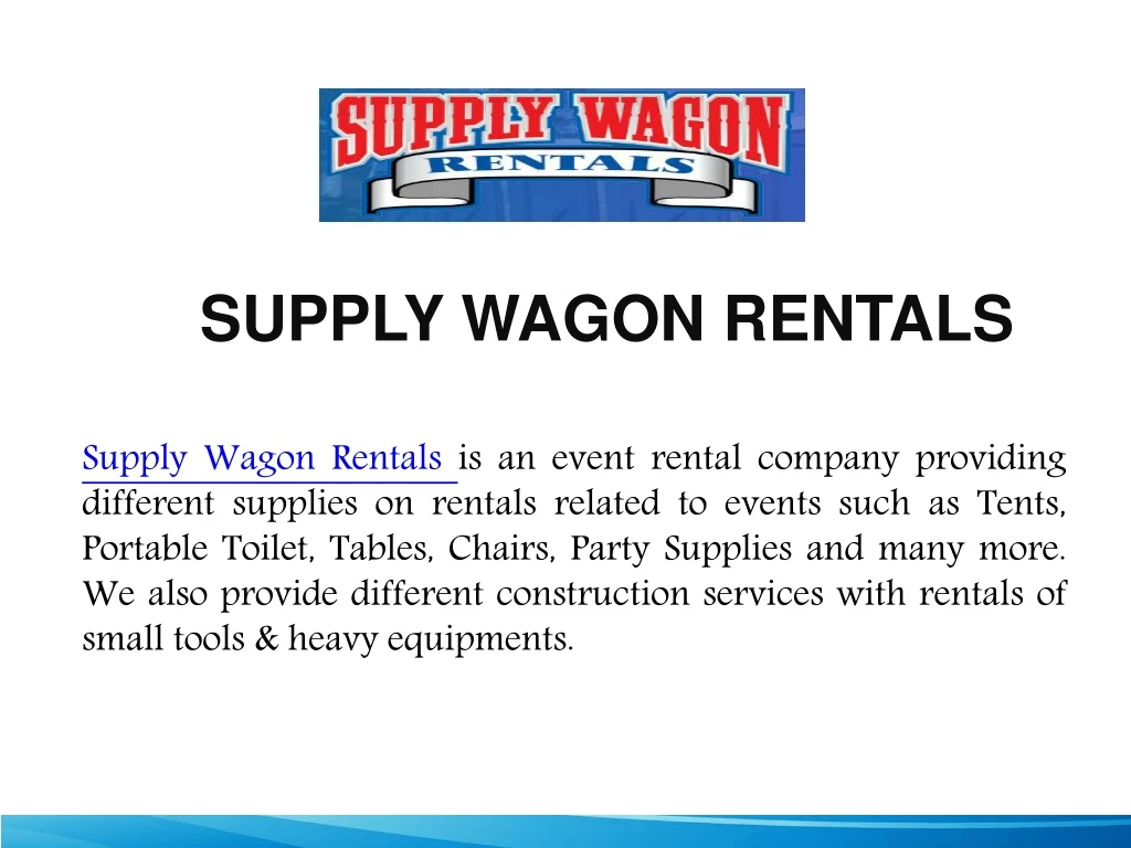 supply wagon rentals