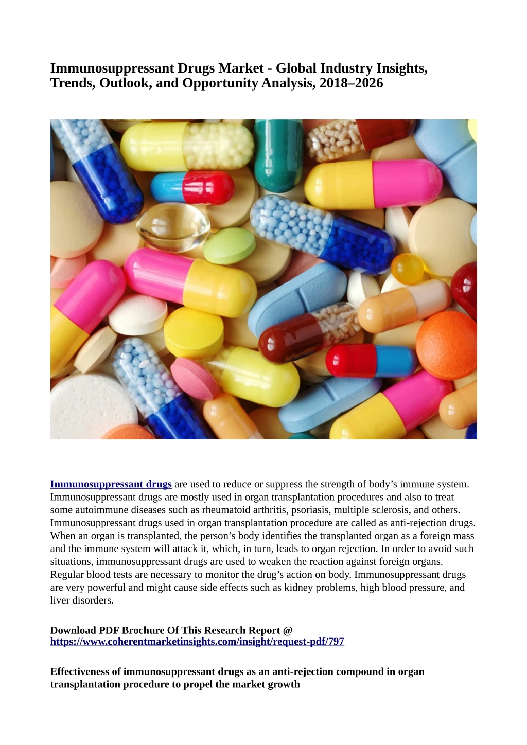 immunosuppressant drugs market global industry