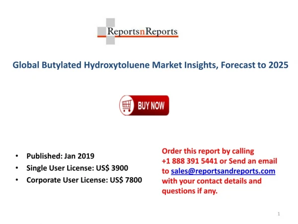 Global Butylated Hydroxytoluene Market Analysis by Professional Reviews and Opinions 2025