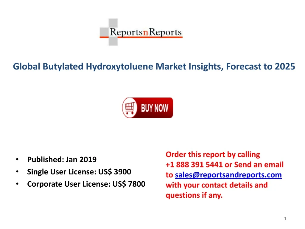 global butylated hydroxytoluene market insights