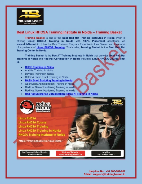 Best Linux RHCSA Training in Noida | Training Basket