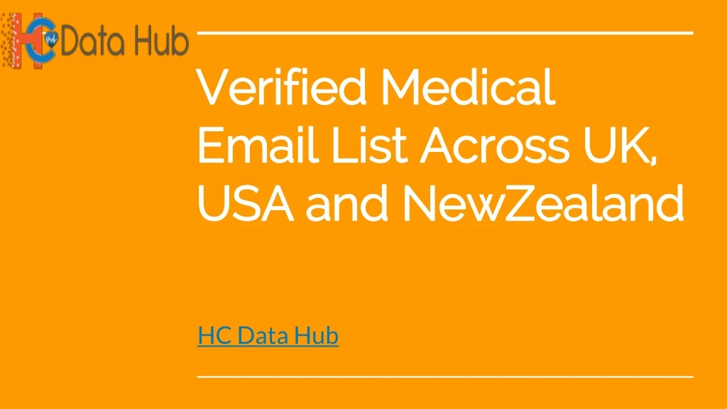 verified medical email list across uk usa and newzealand