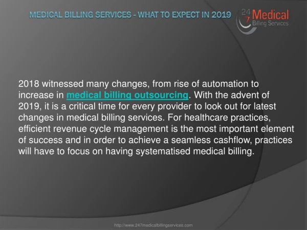 Medical Billing Services - What to Expect in 2019