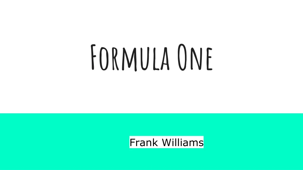 formula one