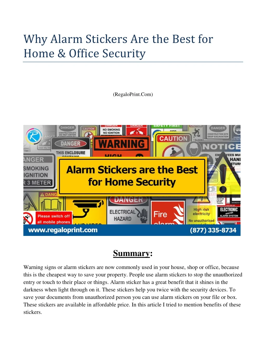why alarm stickers are the best for home office