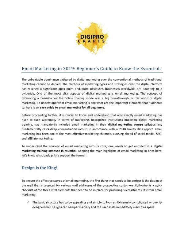 Email Marketing in 2019: Beginner’s Guide to Know the Essentials