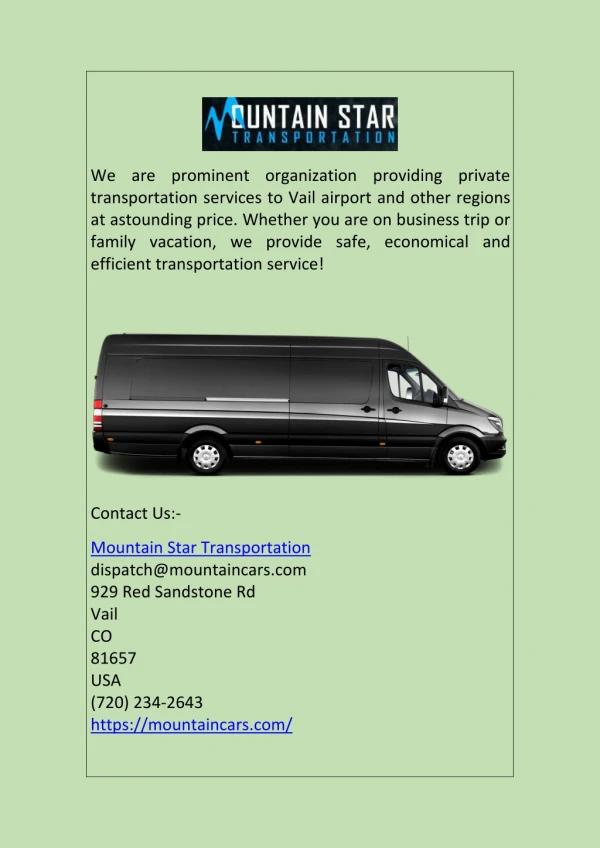 Transportation Services to Vail Airport