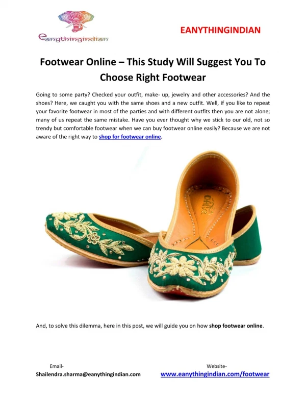 This Study Will Suggest You To Choose Right Footwear