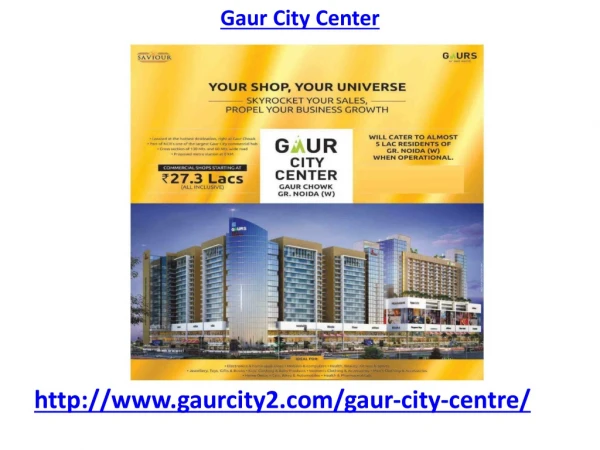 Gaur City Center Commercial Zone Noida Extension