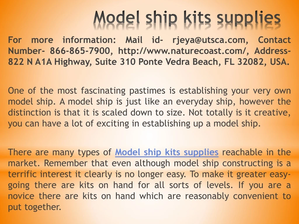 model ship kits supplies