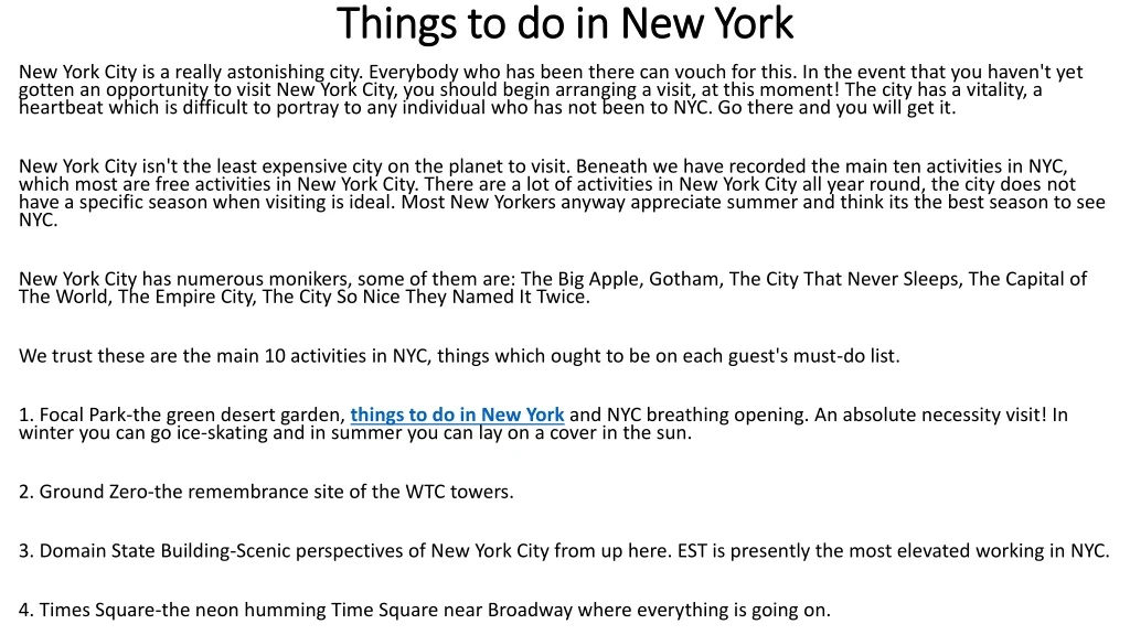 things to do in new york
