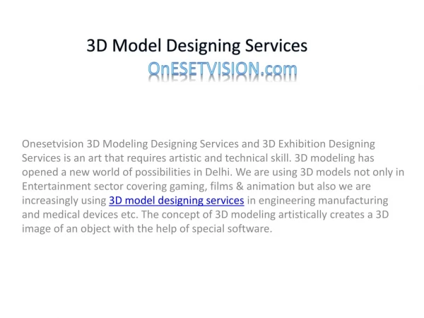 3D Model Designing Services Delhi