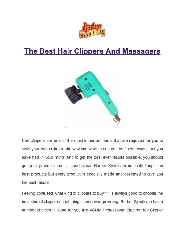 The Best Hair Clippers And Massagers