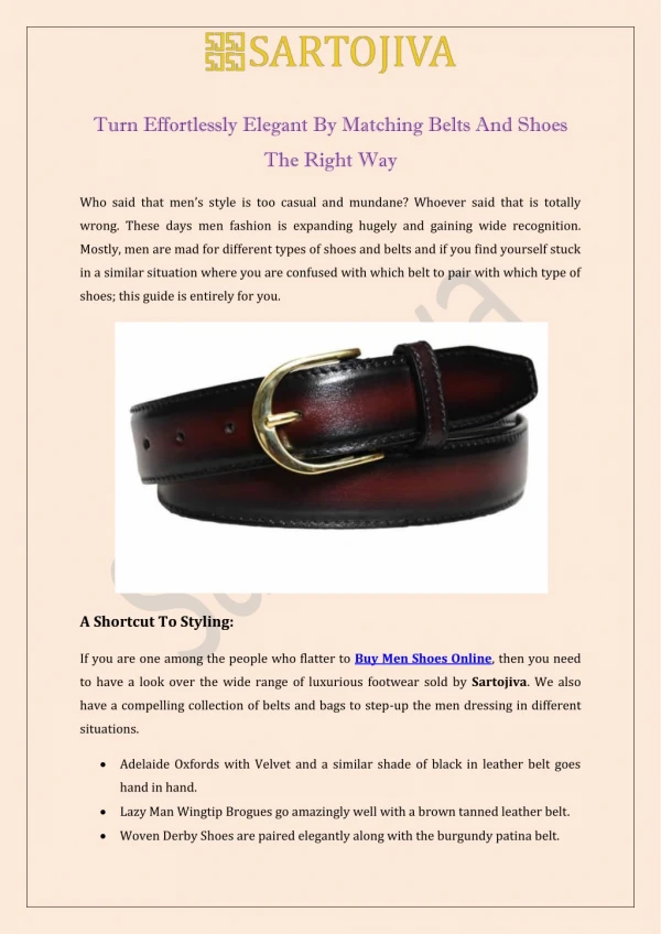 Turn Effortlessly Elegant By Matching Belts And Shoes The Right Way