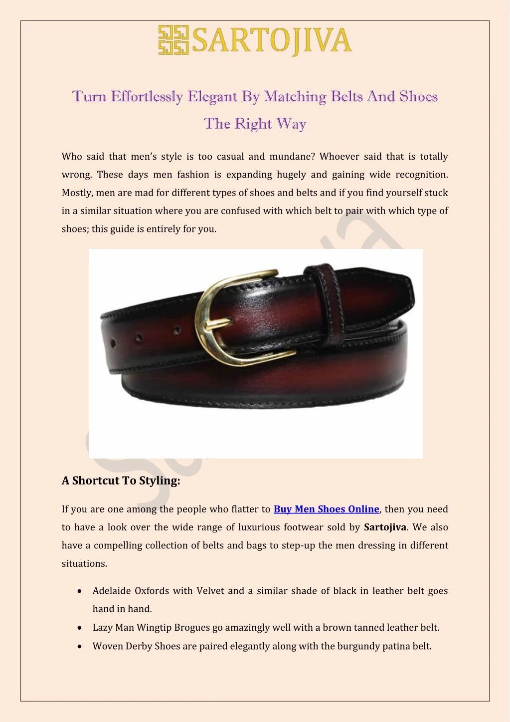 turn effortlessly elegant by matching belts