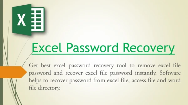 How to Fix Excel Password Recover of Microsoft?