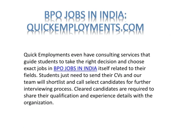 BPO jobs in India 2019