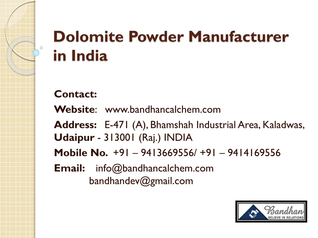 dolomite powder manufacturer in india