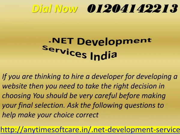 .NET Development Services India| Develop Website As Per New Trends