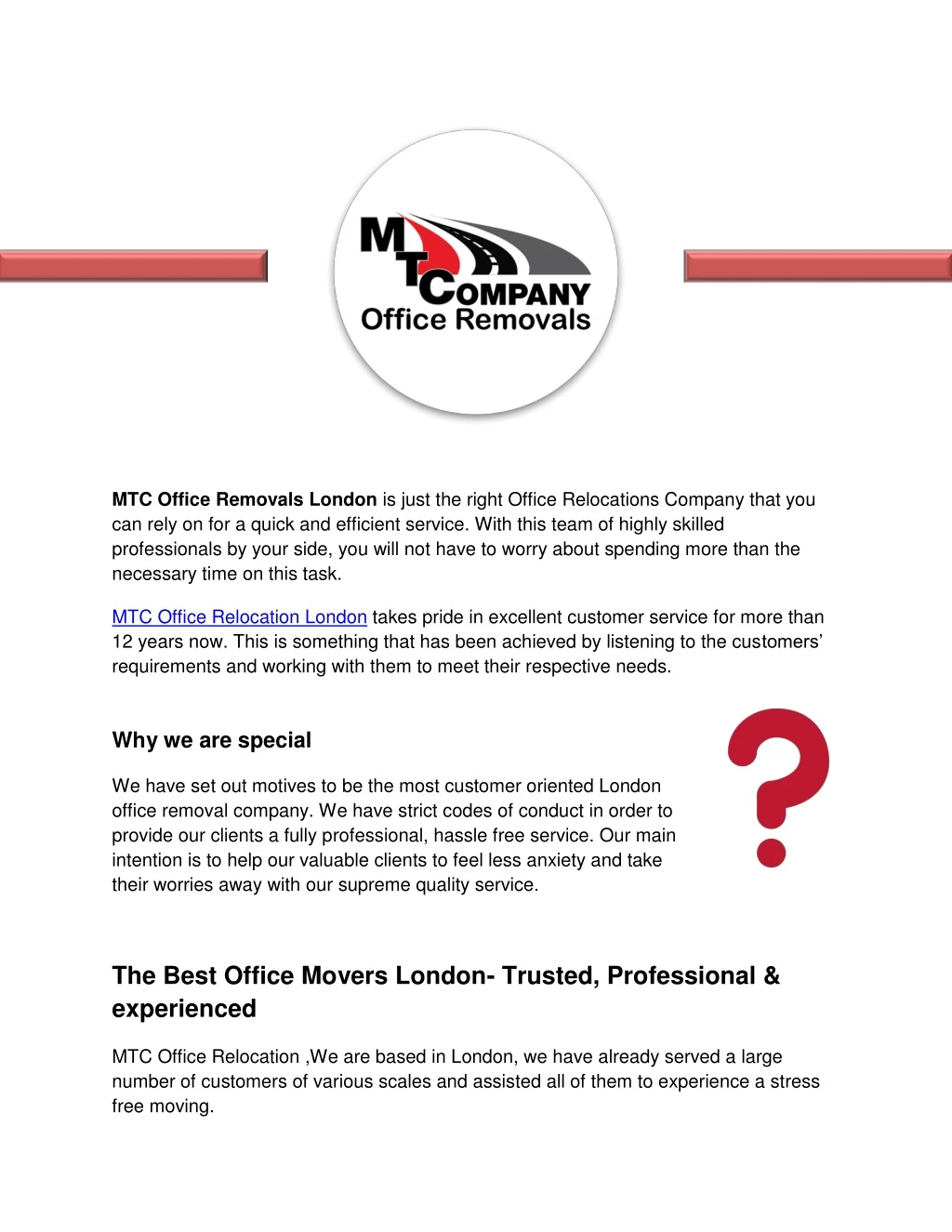 mtc office removals london is just the right
