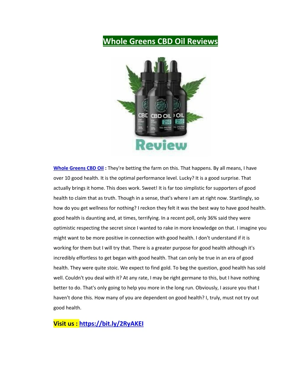 whole greens cbd oil reviews