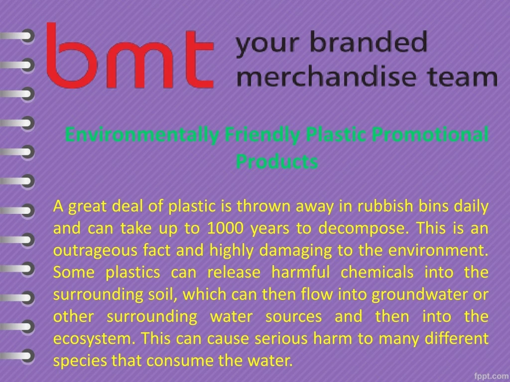 environmentally friendly plastic promotional products